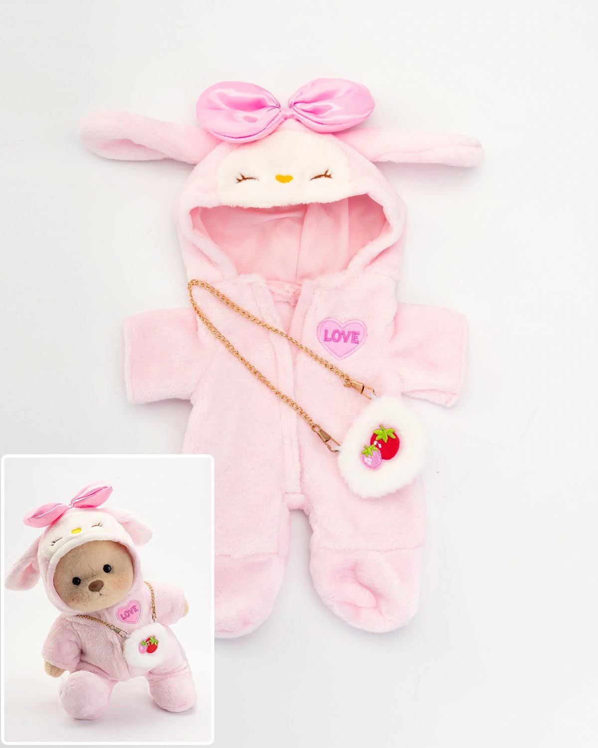 Ursulet Handmade Premium cu Hainute Personalizabile - FluffyCuddle - 